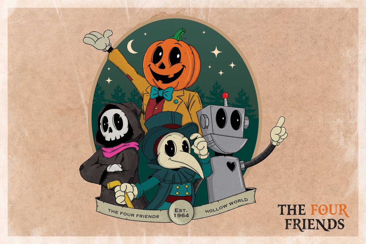 The Four Friends 4x6 postcard