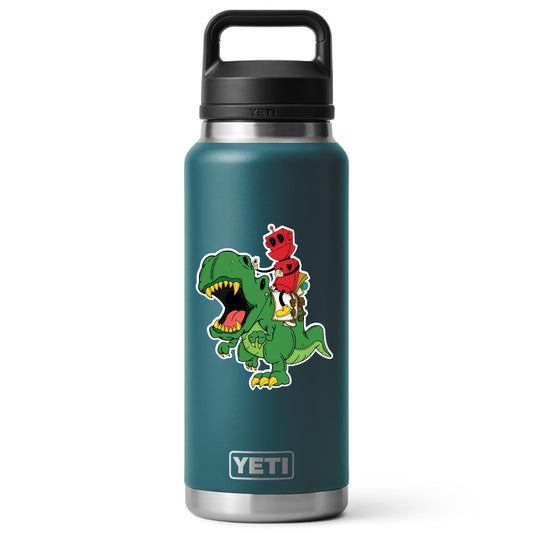 A Robot Riding T-Rex Sticker