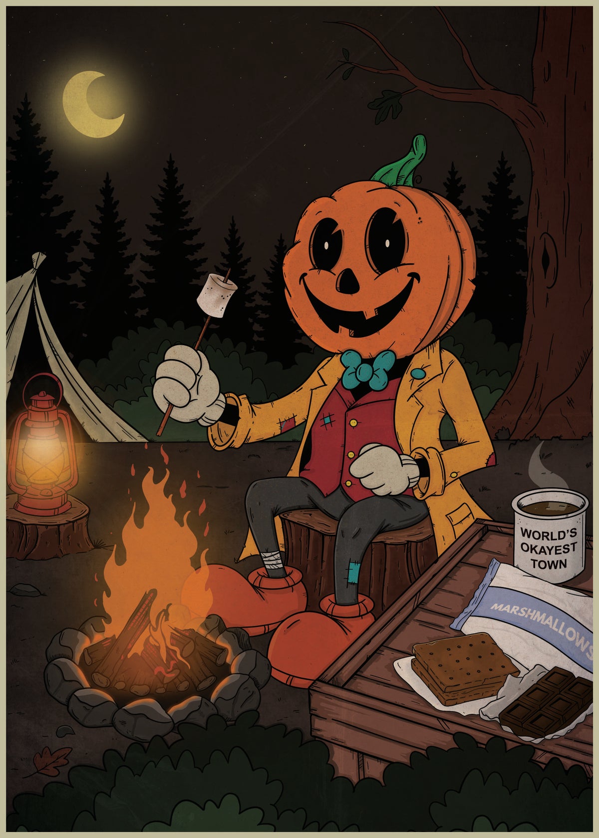 Gourdon's Campfire S'mores | 5×7 Art Print