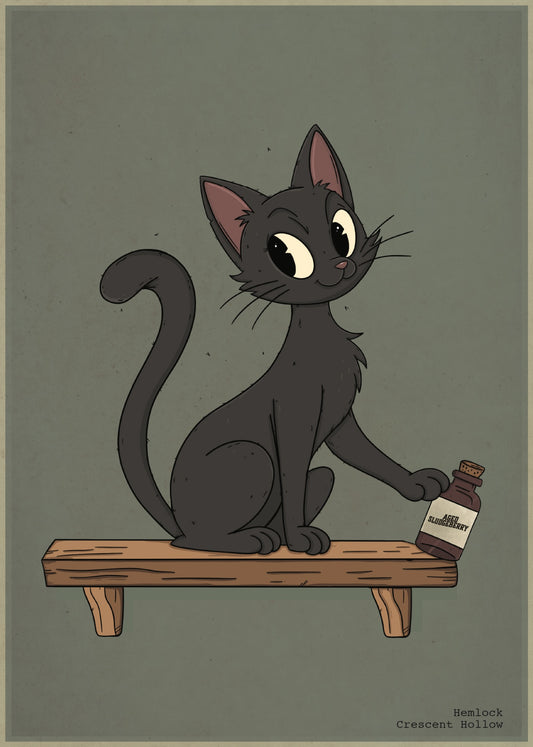 Hemlock, one of the Cats of Crescent Hollow, art by Randall Smith