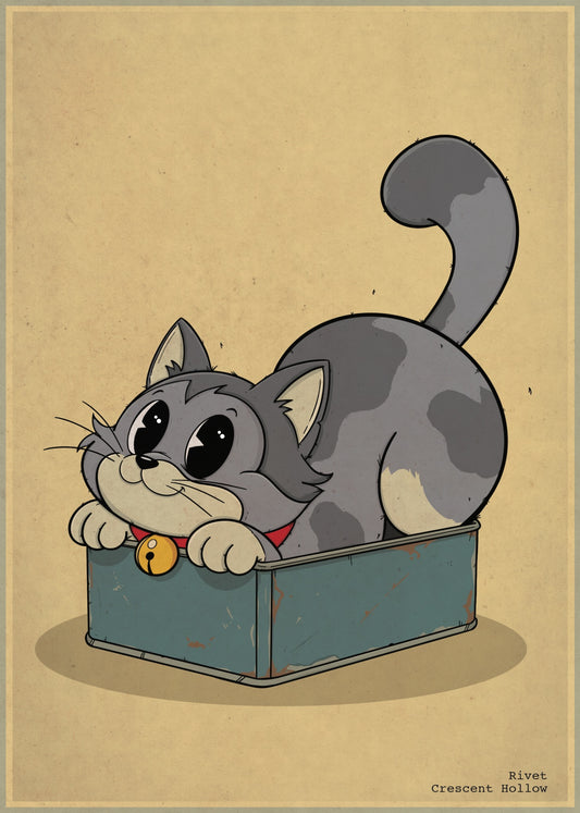 Rivet, one of the Cats of Crescent Hollow, art by Randall Smith
